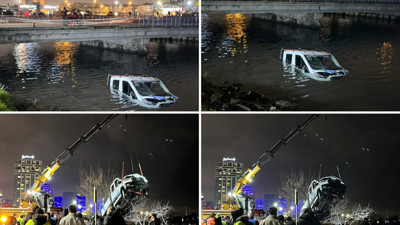 İBB'ye ait zabıta aracı denize düştü