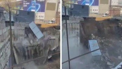 Fenerbahçe Stadı'nın yanındaki alanda çökme