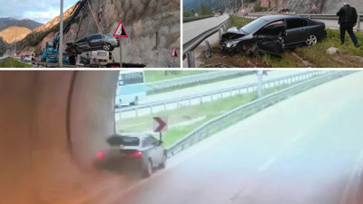 Tünel çıkışında feci kaza