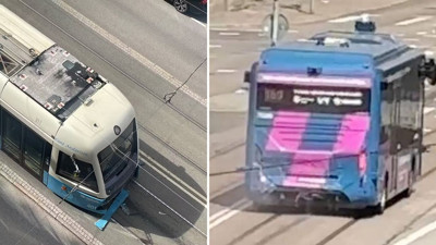 Türk yapımı sürücüsüz otobüs ilk gününde kazaya karıştı