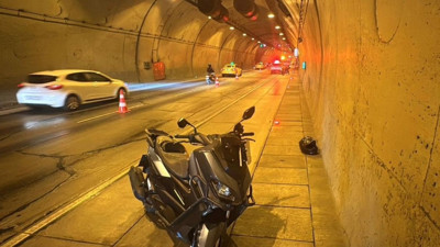 Taksim Tüneli'nde 5 motosiklet birbirine girdi