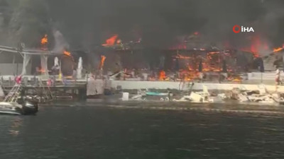 Büyükada'da plajda korkutan yangın