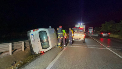 Orta refüje devrilen araçta kimse bulunamadı