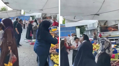 Meyve seçen kadının kafasını yardı