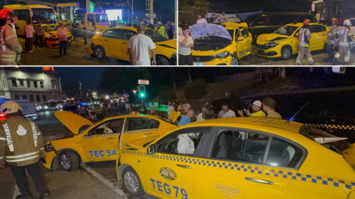 Beyoğlu'nda zincirleme kaza 8 araç birbirine girdi