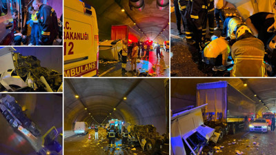 Tünelde TIR dehşeti! Kupa dorseden koptu