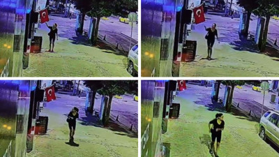 Mağazanın önündeki Türk bayrağını yaktı: Gözaltına alındı