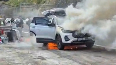 Bolu Dağı Tüneli girişinde alev topuna döndü