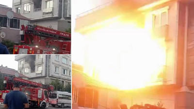 Mutfakta yangın çıktı, doğalgaz bomba gibi patladı