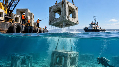 Denizin dibine bırakılan 60 beton kutunun son hali şoke etti