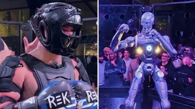 İnsan ve robot ringde karşı karşıya geldi! Mücadele kısa sürdü