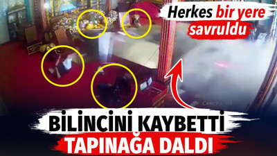 Bilincini kaybetti tapınağa daldı. Herkes bir yere savruldu
