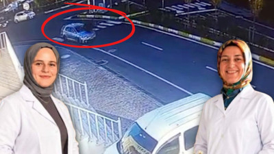Yaya geçidinde feci kaza kamerada. 2 öğretmen havaya savruldu