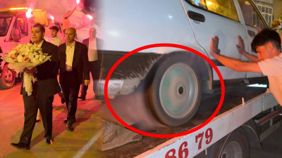 Meşalelerle kız istemeye gitti! Çekicideki otomobile patinaj yaptırdı