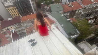 Şişli’de çatıdan düşen kadının son görüntüleri ortaya çıktı