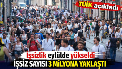 TÜİK açıkladı. İşsizlik eylülde yükseldi, işsiz sayısı 3 milyona yaklaştı