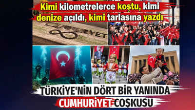 Türkiye'nin dört bir yanında Cumhuriyet coşkusu. Kimi kilometrelerce koştu, kimi denize açıldı, kimi tarlasına yazdı