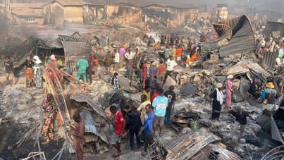 Pazar yerinde büyük yangın