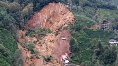 Rize'de heyelana patika!