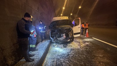 Bolu Dağı Tüneli'nde korkutan araç yangını
