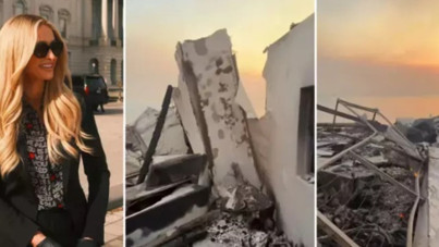 Paris Hilton, yanan evini paylaştı