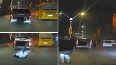 Bagajda yolculuk eden kişi yola düştü!