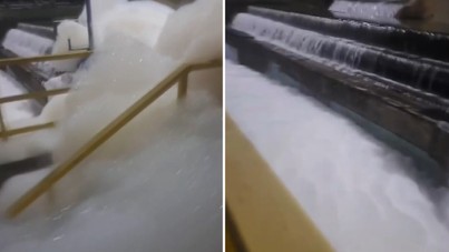 Yalova'da dereye köpük artırıcı madde atılmış