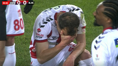 Sivasspor-Beşiktaş maçında şok: Deneyimli futbolcu hastaneye kaldırıldı