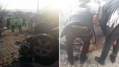 Otomobiliyle evin bahçesine uçan alkollü sürücü: Ne olur polisi aramayın