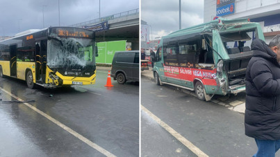 İETT otobüsüyle yolcu minibüsü çarpıştı: 3 yaralı