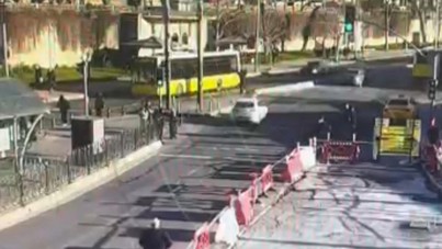Kabataş'ta korkunç kaza: 5-6 takla attı, çocuk havada küçüldü
