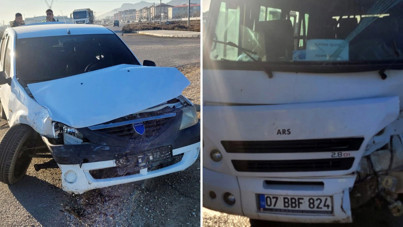 İşçileri taşıyan minibüs kaza yaptı: 16 yaralı