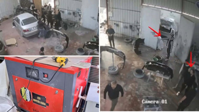 Otomobil servisinde dehşet: İş yeri sahibini dövüp kompresör makinesini aldılar
