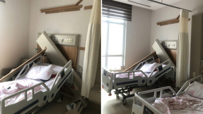 Tedaviye gittiği hastanede başından yaralandı