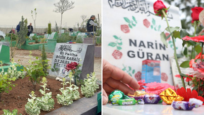 Diyarbakır'da Narin ve Rojin'in mezarlarına ziyaretçi akını