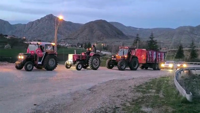 Çiftçiler İmamoğlu'na destek için traktörleriyle sokağa indi
