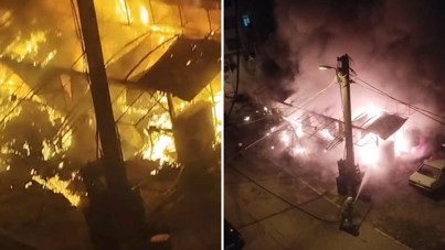 Markette başlayan yangın apartmanı sardı