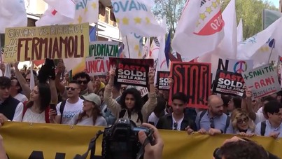 İtalya’da AB'nin silahlanma planına karşı eylem