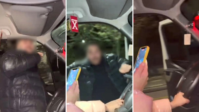 Akıl almaz anlar: Seyir halinde kapıyı açıp dans etti, yola düştü