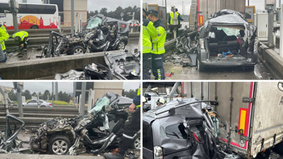 Gişelerde iki gün arayla facia: Yine otomobil tırın altına girdi