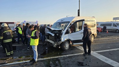 Tekirdağ'da 2 işçi servisi çarpıştı: 18 yaralı