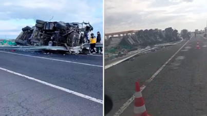 Diyarbakır'da kamyon devrildi: 1 ölü