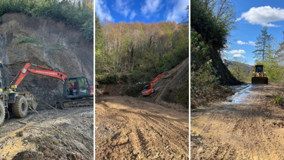 Kar suları heyelana neden oldu