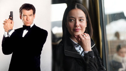 Pelin Akil "James Bond" ile aynı karede