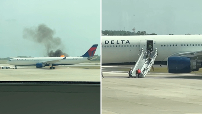 Uçakta korku dolu anlar: Motor alev aldı