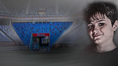 Trabzonspor'dan çocuklara jest: Mattia Ahmet Minguzzi tribününde...