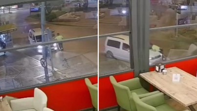 Kaputa tutunan polisi metrelerce sürükledi