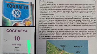 Kanal İstanbul, lise kitaplarına girdi