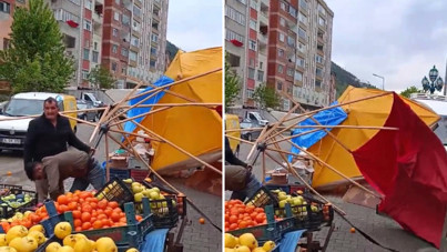 Şiddetli fırtına semt pazarını altüst etti