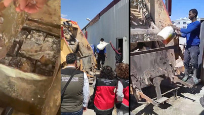 Vatandaşa yedireceklerdi, görüntüler mide bulandırdı